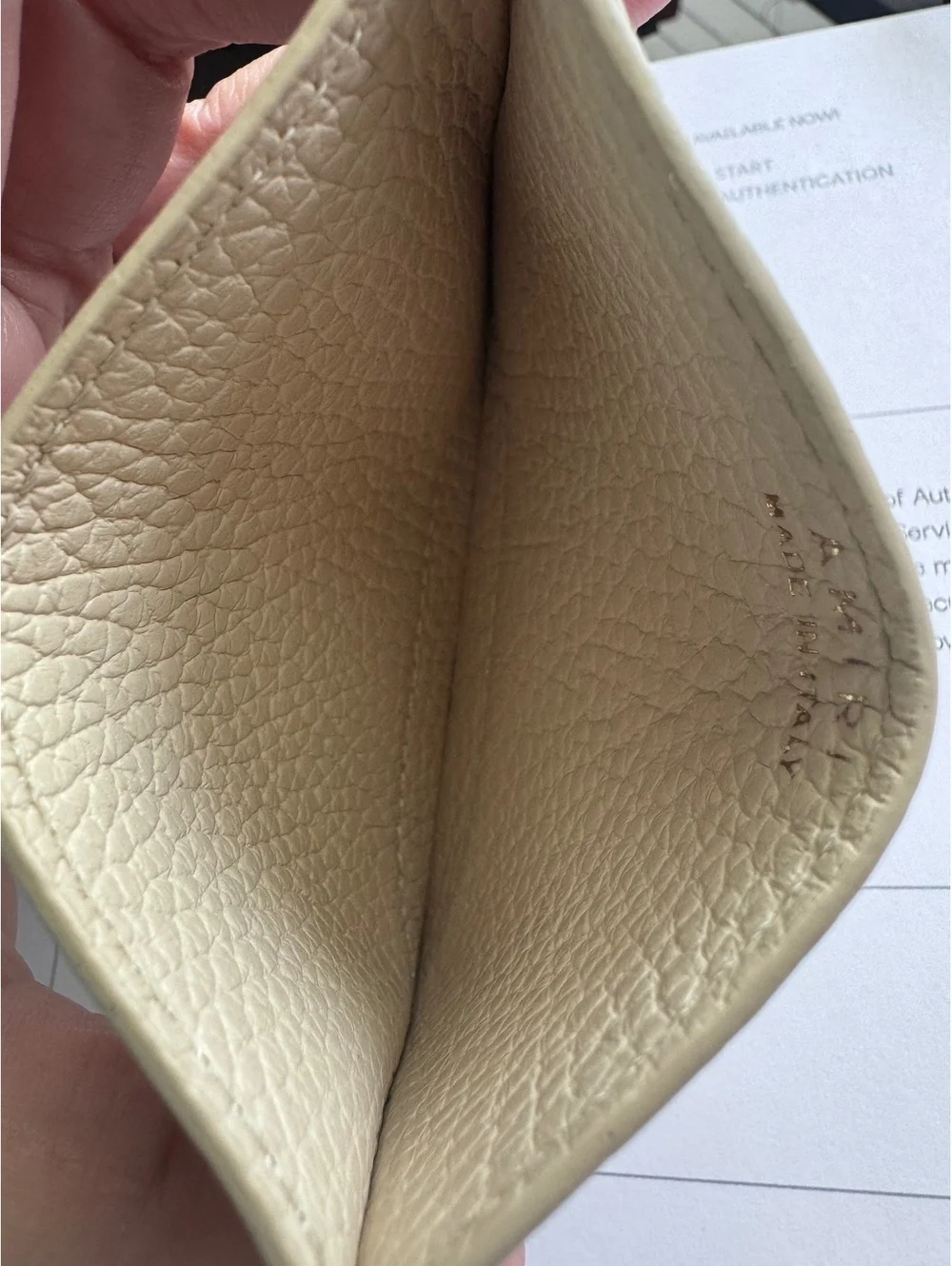 AMIRI Pebbled Bandana Card Holder Wallet Alabaster Leather Authentic